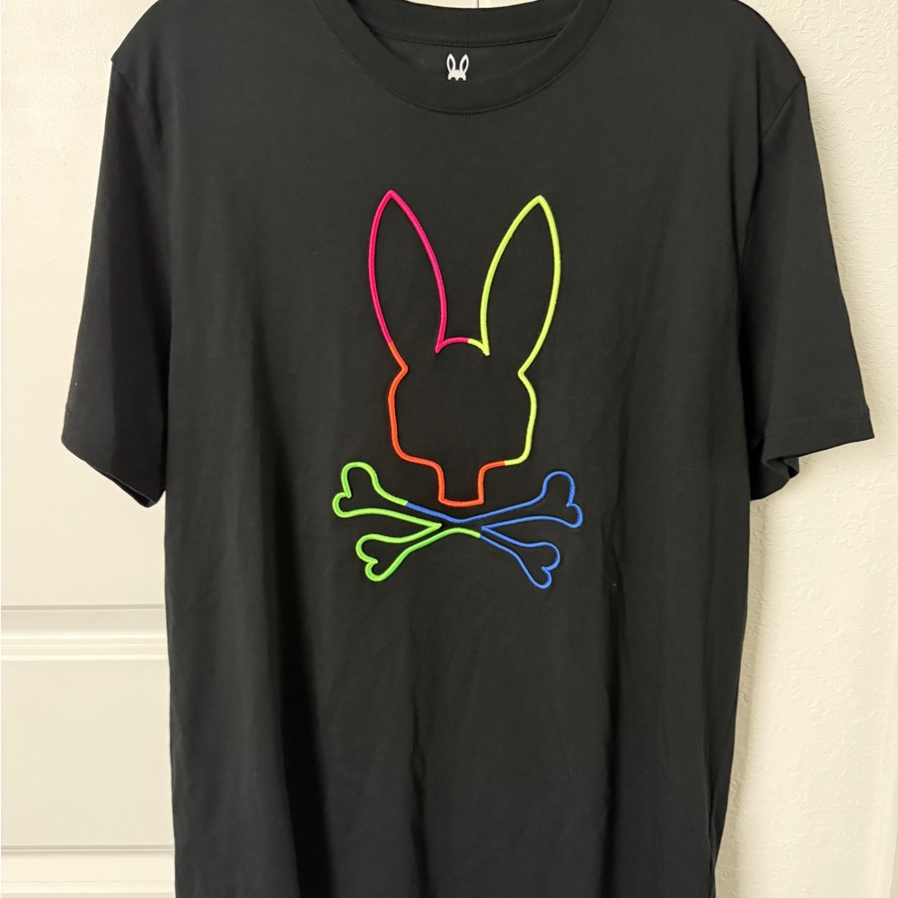 Psycho Bunny Black Tee with White Logo